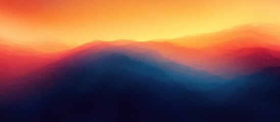 Obraz premium Vibrant Sunset Gradient Soft Focus Abstract Art Background with Blue and Orange Texture Noise