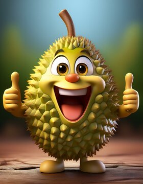 3D lustige Durian Frucht Daumen hoch