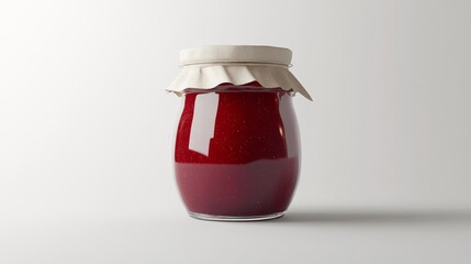 Illustration of a jar of watermelon jam on a white background
