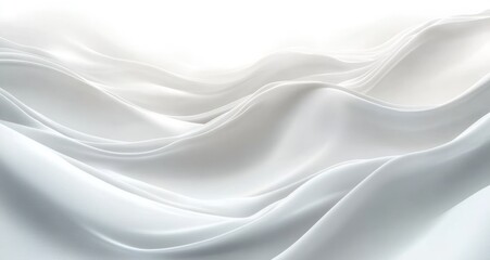 Fototapeta premium Abstract White Wave Patterns Minimalistic Smooth Flowing Light Modern Design