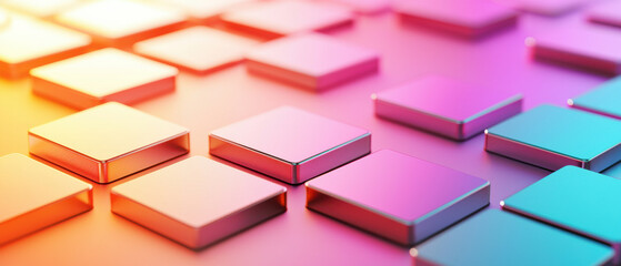 Colorful metallic tiles with high gloss gradient effect