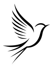 Elegant Minimalist Bird Silhouette with Spread Wings