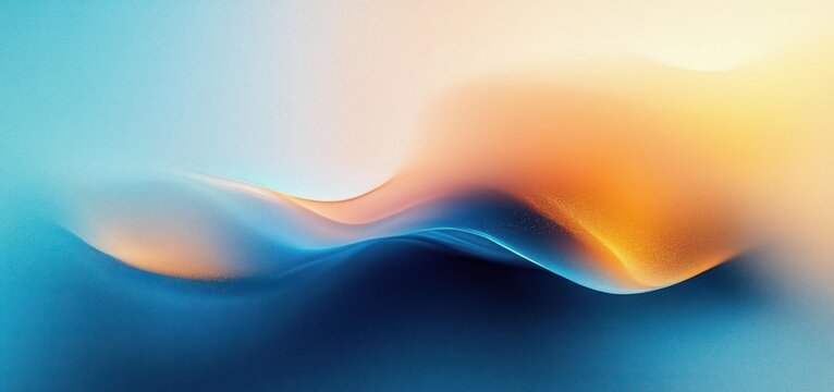 Abstract Art Blue Gold Gradient Background Smooth Blending Minimalist Poster Design