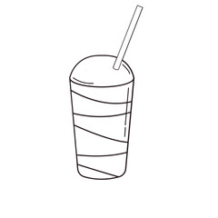 outline cute icon drink illustration