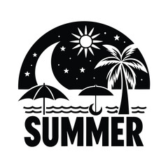 summer holiday background with palm trees