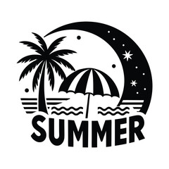 summer holiday background with palm trees