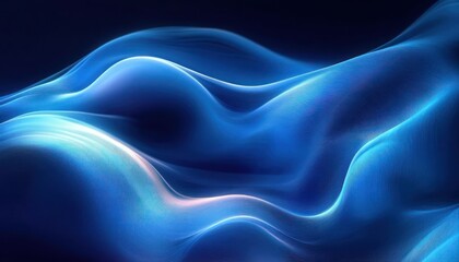 Obraz premium Abstract Blue Wave Background Smooth Flowing Design