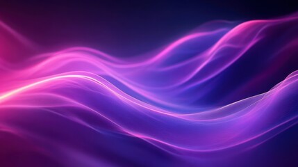 Dynamic Abstract Flowing Waves of Purple and Blue Light