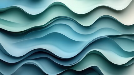 Obraz premium Abstract teal waves, flowing design, background texture, website design