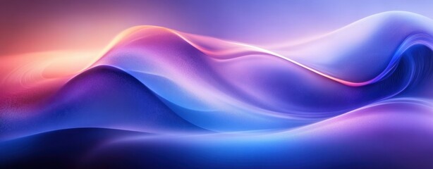 Fototapeta premium Blue Purple Flowing Abstract Background with Neon Light and Gradient Design