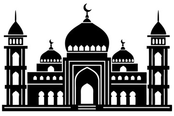 Muslim Mosque icon set. Isolated on a white background. Vector illustration.
