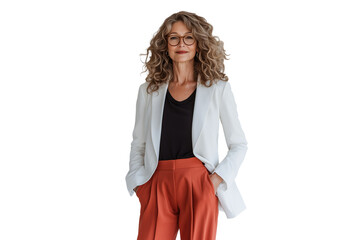 Young European woman smiling on isolated background