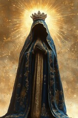 Statue of Our Lady of Aparecida Glowing in Radiant Light