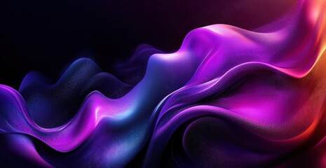 Obraz premium Vibrant Abstract Fluid Shapes with Neon Lighting and Dynamic Curves
