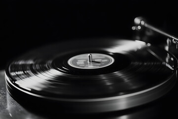 Old record player in retro vinyl syle, Vintage turntable