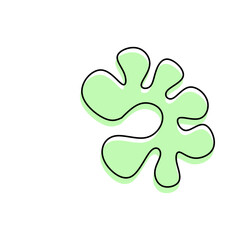 The vector illustration of green abstract, amoeba, virus, and puzzle shape