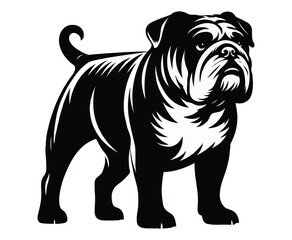 Bull Dog silhouette vector on white background
