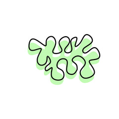 The vector illustration of green abstract, amoeba, virus, and puzzle shape