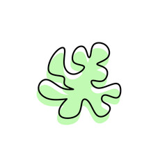 Obraz premium The vector illustration of green abstract, amoeba, virus, and puzzle shape