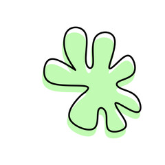 The vector illustration of green abstract, amoeba, virus, and puzzle shape
