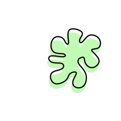 Obraz premium The vector illustration of green abstract, amoeba, virus, and puzzle shape