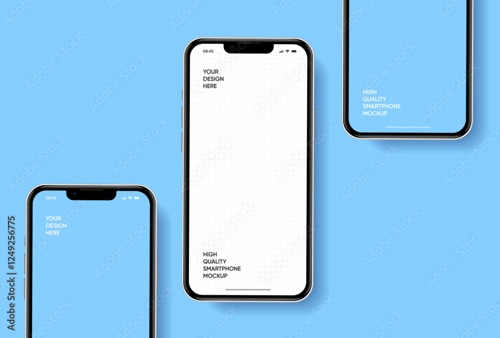 Poster realistic smartphone mockup. mobile phone vector with isolated on white background. device front vie