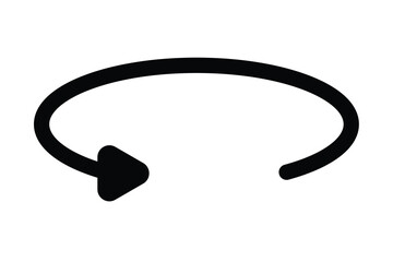 Fototapeta premium 45, 90, 180, 360 degrees angle round arrow icon on white background.