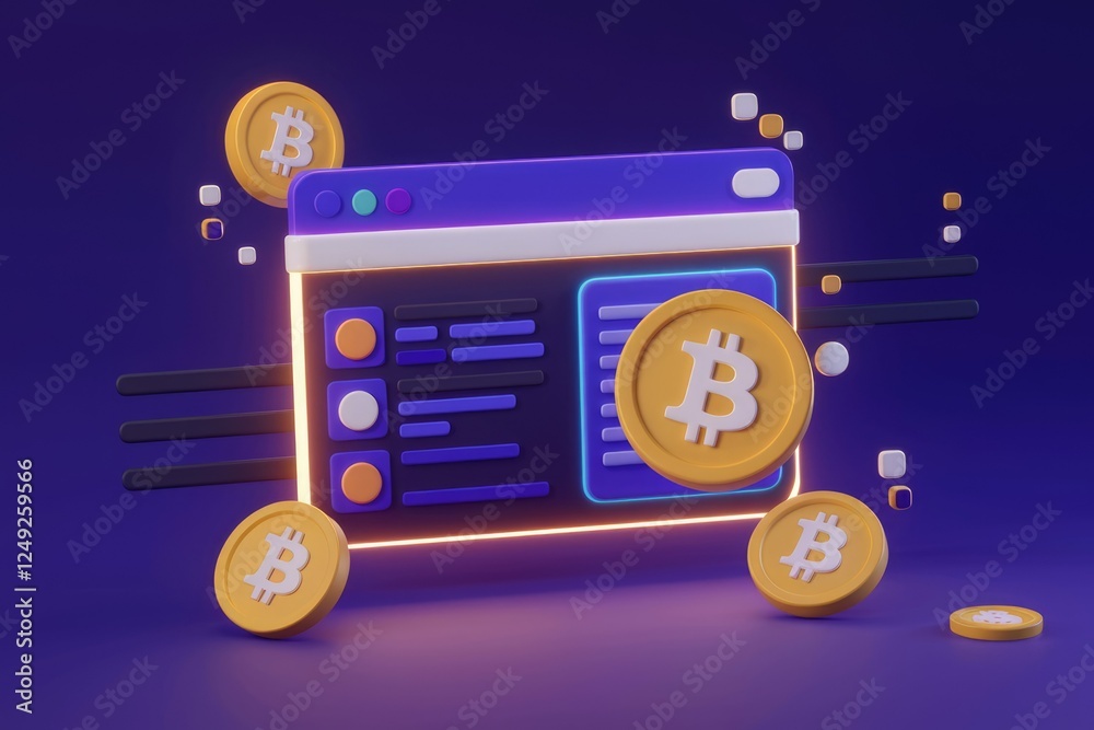 Aufkleber Bitcoin transactions displayed on a website interface with multiple digital coins.