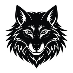 Wolf head vector silhouette art illustration