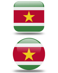 Naklejka premium set 3d look flag of suriname