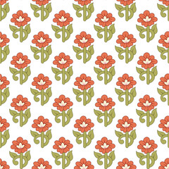 Spring Summer Floral Seamless Repeat  Pattern 