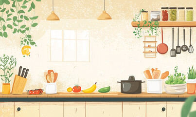 Culinary preparation in a modern kitchen showcasing organic ingredients aesthetic design bright and inviting environment natural food concept