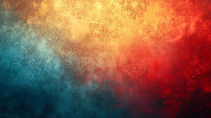 Obraz premium Vintage patterned background featuring intricate gold designs on a turquoise surface, perfect for adding elegance to various projects