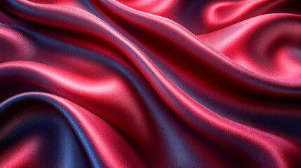Fototapeta premium Beautiful flowing fabric with large folds and draperies showcasing a rich red texture ideal for various textile applications