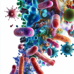 Colorful Microorganisms in 3D