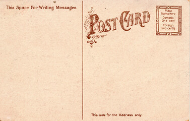 old vintage postcard back