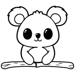 Cute Koala Vector Graphic Art Illustration
