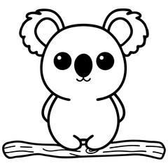Cute Koala Vector Graphic Art Illustration