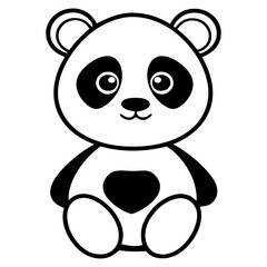 Cute Panda Vector Graphic Art Illustration