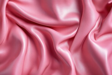Obraz premium A pink fabric with a smooth texture. The fabric is pink and has a shiny appearance. It is a beautiful and elegant piece of cloth