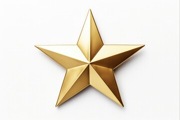 Obraz premium Gold Star Isolated on White Background. Perfect for Christmas Decorations and Symbolic Shape