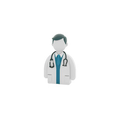Fototapeta premium professional healthcare worker dressed in a white coat with a stethoscope, high quality png isolated on transparent background