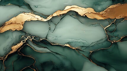Obraz premium Elegant Green and Gold Abstract Background