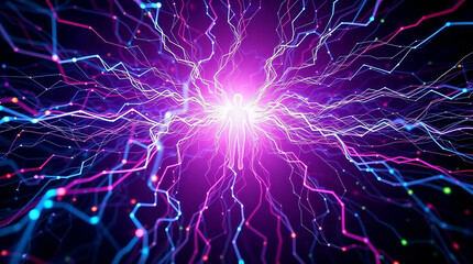 Radiant energy connecting through vibrant lightning