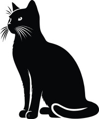Cat  silhouette vector on white background