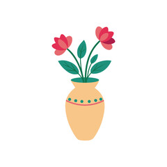 Elegant botanical vase and flower illustrations