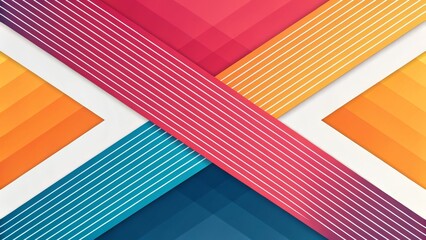 Abstract Geometric Composition Intersecting Striped Layers in Vibrant Colors, Abstract Background, Graphic Design Abstract art, graphics © Stock Spectrum