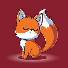 Cute Fox with Proud Expression Cartoon Vector Icon Illustration Animal Nature Icon Isolated Flat Vector