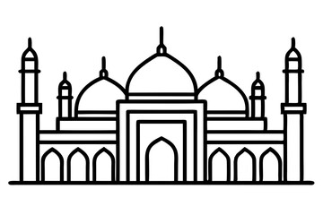 Muslim Mosque icon set. Isolated on a white background. Vector illustration.