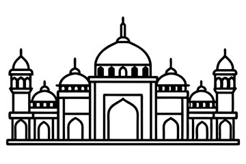 Fototapeta premium Muslim Mosque icon set. Isolated on a white background. Vector illustration.